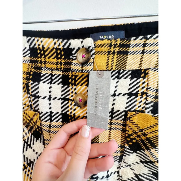NWT Anthropologie Maeve button front plaid mini skirt size 4P - Picture 6 of 11